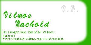 vilmos machold business card